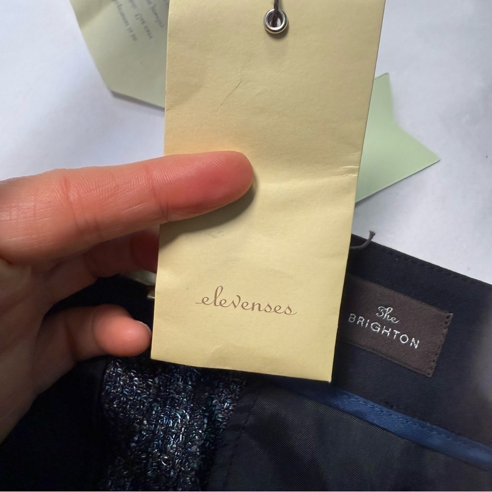 Anthropologie Elevenses The Brighton Trouser Pants in Blue Tweed Size 6 NWT - Picture 6 of 10